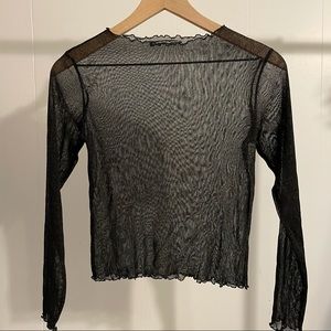 brandy melville sheer mesh glitter top